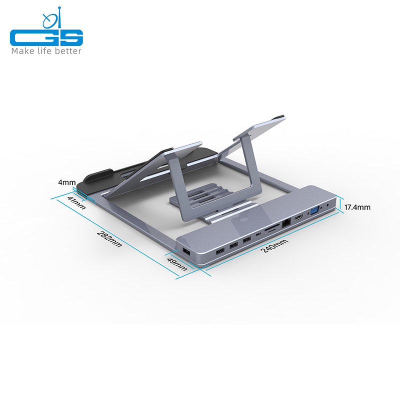 C to USB-A 3.0*3+USB-C3.0+USB2.0+RJ45 +SD/TF+VGA+HDMI+PD+Audio